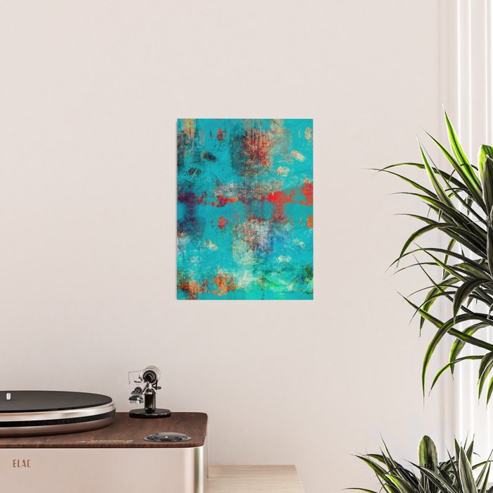 Aztec Turquoise Stone Abstract Texture Design Art Poster Gallery Image 2