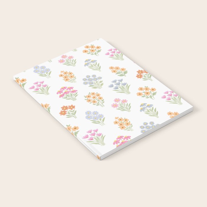 Delicate Hand-Drawn Pastel Floral Meadow Wildflowers  Notebook Gallery Image 2