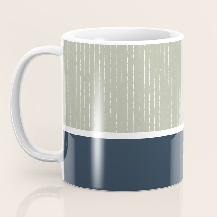 Linen Sage & Navy Coffee Mug Gallery Image 3