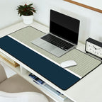 Linen Sage & Navy Desk Mat Gallery Image 2