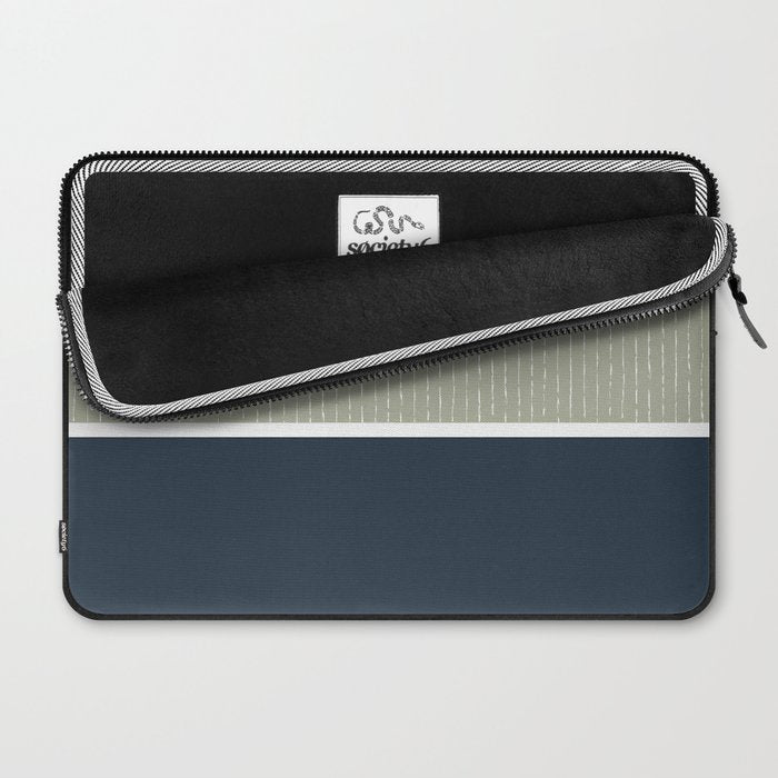 Linen Sage & Navy Laptop Sleeve Gallery Image 2