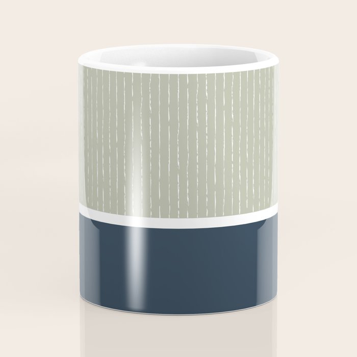 Linen Sage & Navy Coffee Mug Gallery Image 4