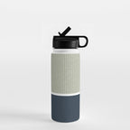 Linen Sage & Navy Water Bottle Gallery Image 1