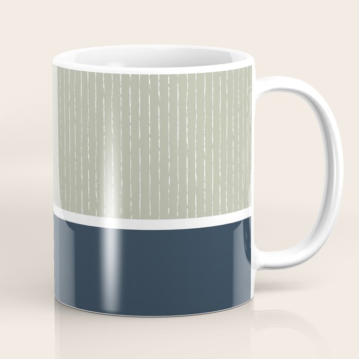 Linen Sage & Navy Coffee Mug Gallery Image 1