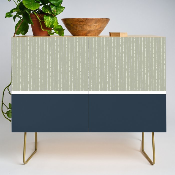 Linen Sage & Navy Credenza Gallery Image 1