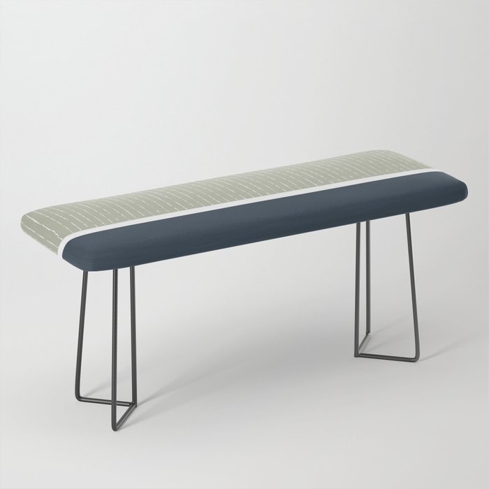 Linen Sage & Navy Bench Gallery Image 1