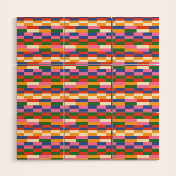 Colorful Bricks Wood Wall Art Gallery Image 1