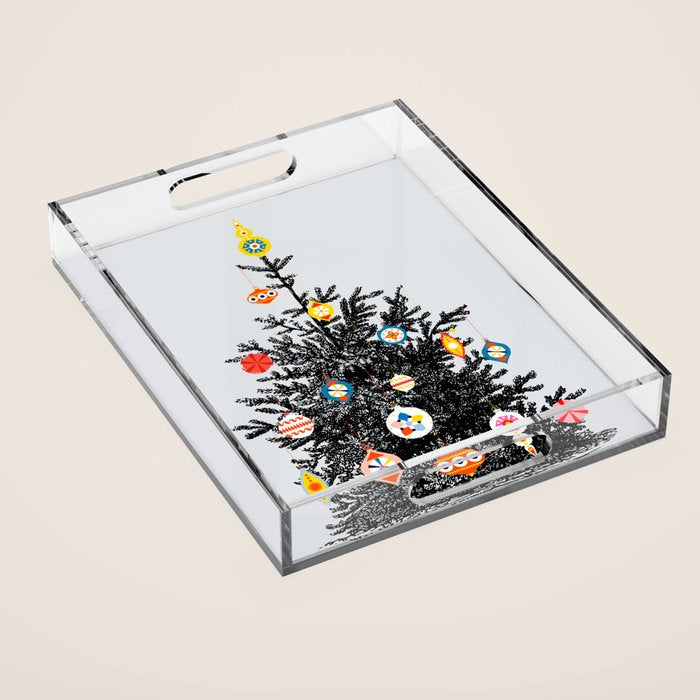 Decorated christmas tree Acrylic Tray Gallery Image 1