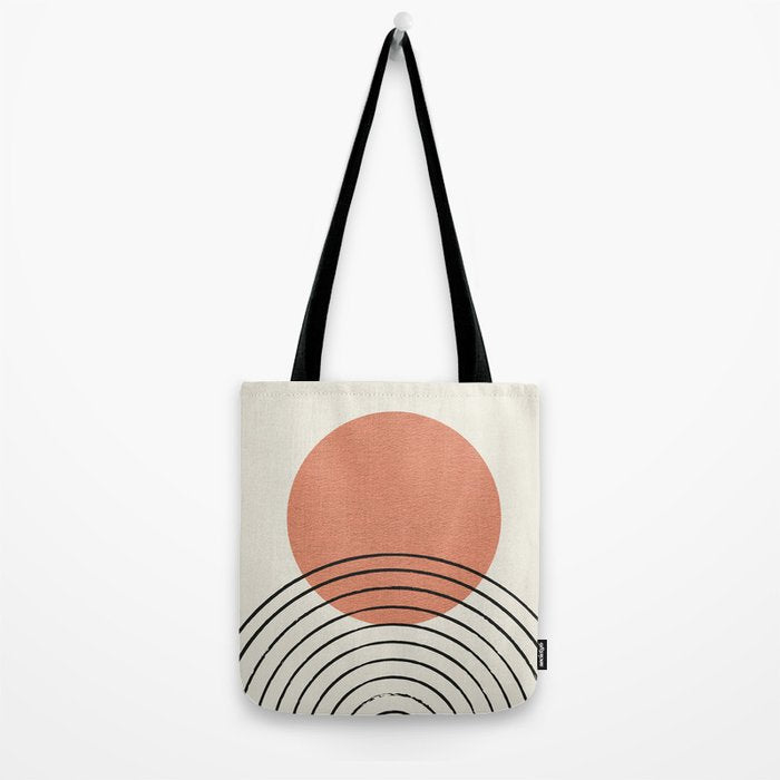 Orange Sun Mid-Century Full Tote Bag Gallery Image 2