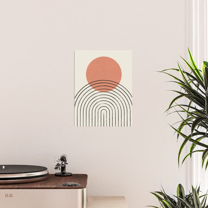 Orange Sun Mid-Century Full Poster Gallery Image 2