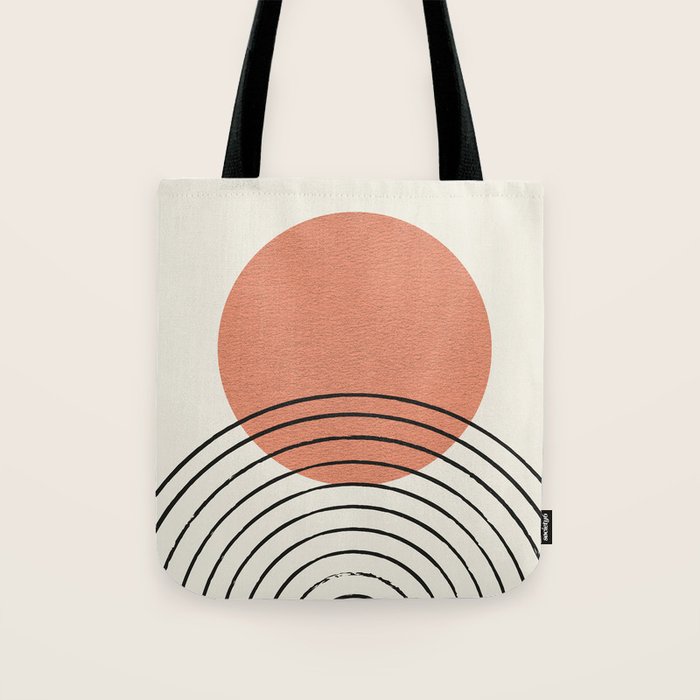 Orange Sun Mid-Century Full Tote Bag Gallery Image 1