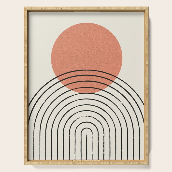 Orange Sun Mid-Century Full Serving Tray Gallery Image 1