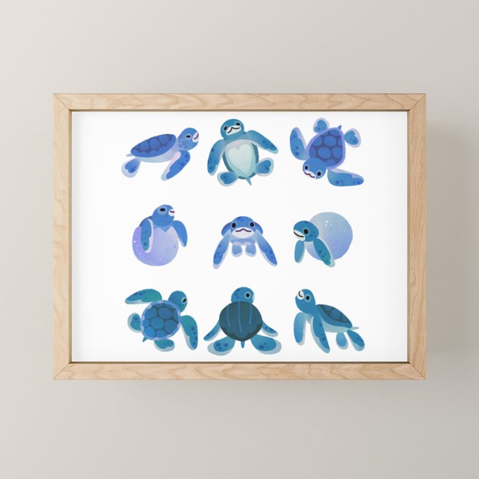Baby sea turtles Mini Art Print Gallery Image 1