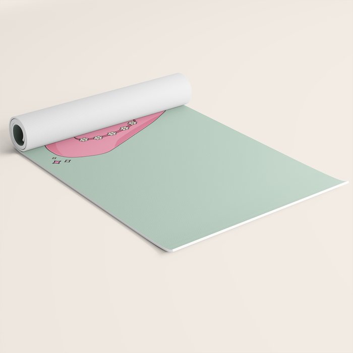 Pink And Green Colorful Cowboy Hat Yoga Mat Gallery Image 2