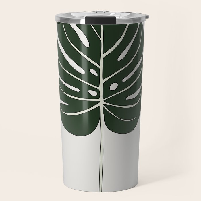 Split Philodendron Leaf Illustration Travel Mug Gallery Image 1