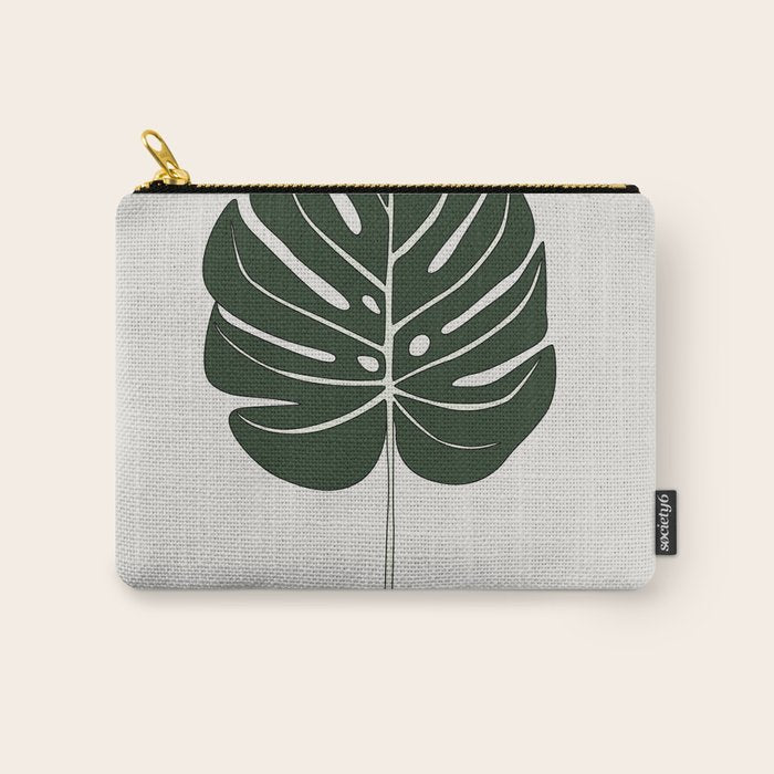 Split Philodendron Leaf Illustration Carry All Pouch Gallery Image 1