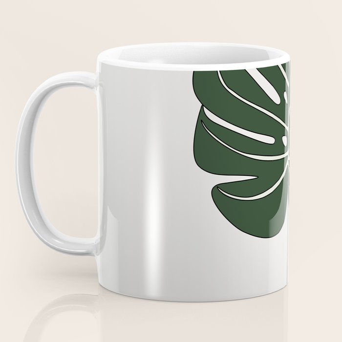 Split Philodendron Leaf Illustration Coffee Mug Gallery Image 3