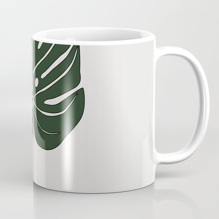 Split Philodendron Leaf Illustration Coffee Mug Gallery Image 1