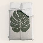 Split Philodendron Leaf Illustration Comforter Gallery Image 6