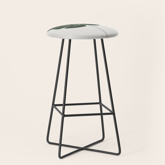 Split Philodendron Leaf Illustration Stool Gallery Image 1