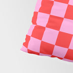 Pink Checkered And Red Bright Modern Shape Geometric Pattern Pillow Sham Gallery Image 4