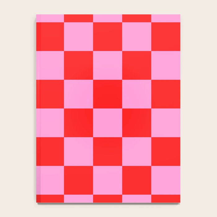 Pink Checkered And Red Bright Modern Shape Geometric Pattern Notebook Gallery Image 4