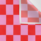 Pink Checkered And Red Bright Modern Shape Geometric Pattern Wall Tapestry Gallery Image 3