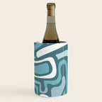 Mid century modern abstract retro blue swirls Wine Chiller Gallery Image 2