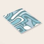 Mid century modern abstract retro blue swirls Notebook Gallery Image 3