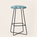 Mid century modern abstract retro blue swirls Stool Gallery Image 1