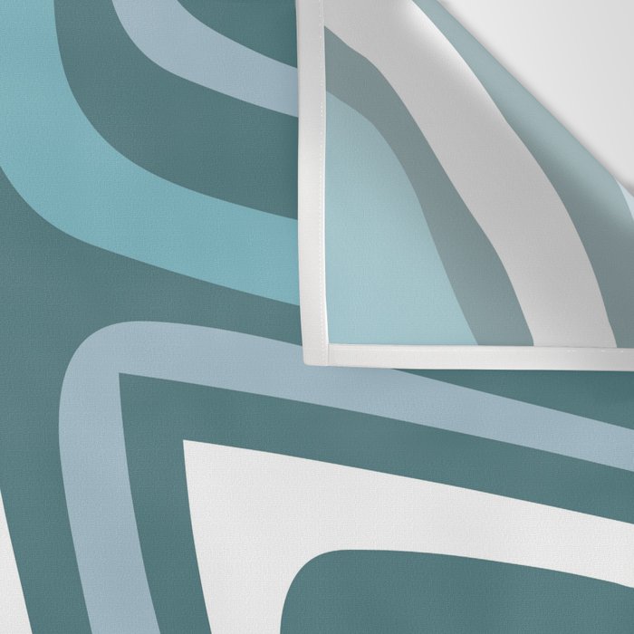 Mid century modern abstract retro blue swirls Wall Tapestry Gallery Image 3