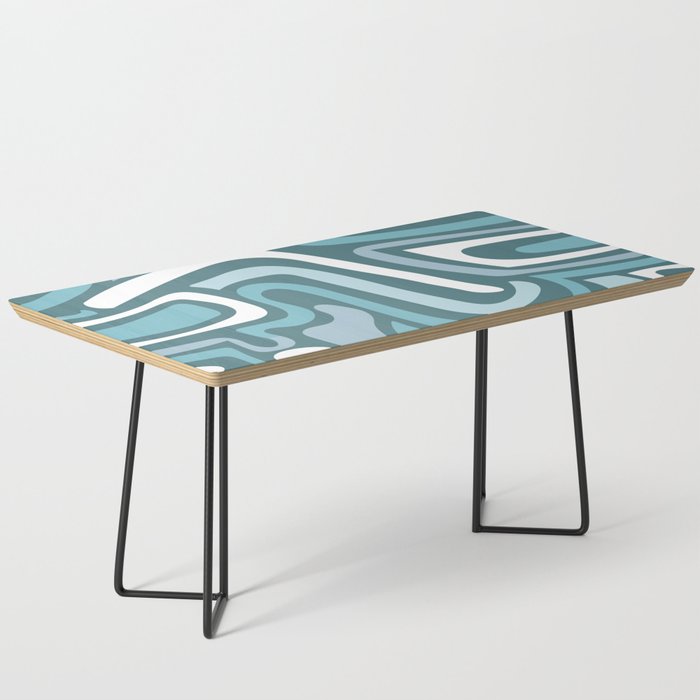 Mid century modern abstract retro blue swirls Coffee Table Gallery Image 1