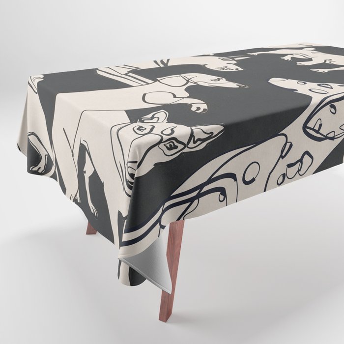 Minimal Abstract Dogs Art 1 Tablecloth Gallery Image 1