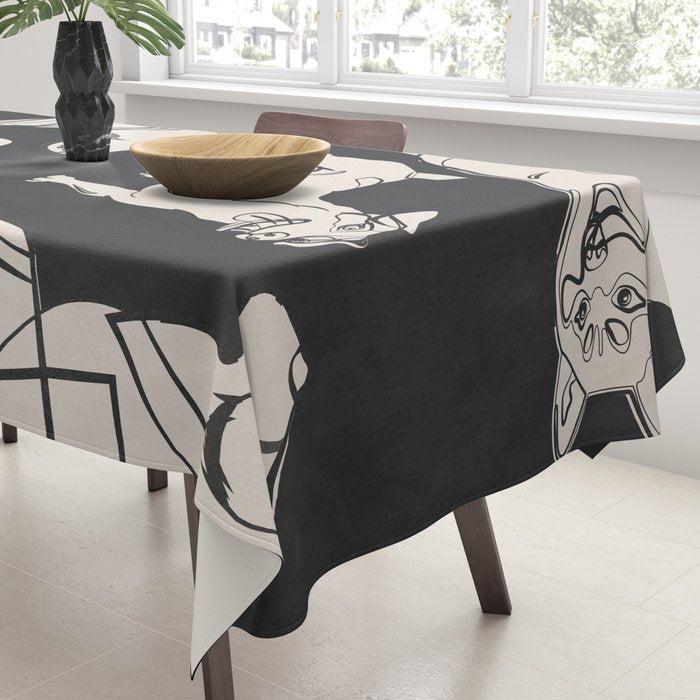 Minimal Abstract Dogs Art 1 Tablecloth Gallery Image 3
