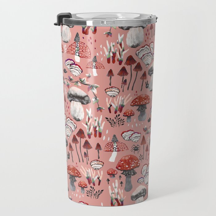 Fungi Farmer Land (Mushroom Land) - RED Travel Mug Gallery Image 3