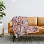 Fungi Farmer Land (Mushroom Land) - RED Throw Blanket Gallery Image 1
