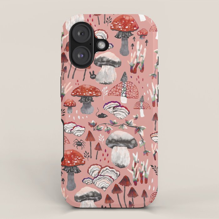 Fungi Farmer Land (Mushroom Land) - RED iPhone Case Gallery Image 1