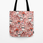 Fungi Farmer Land (Mushroom Land) - RED Tote Bag Gallery Image 1