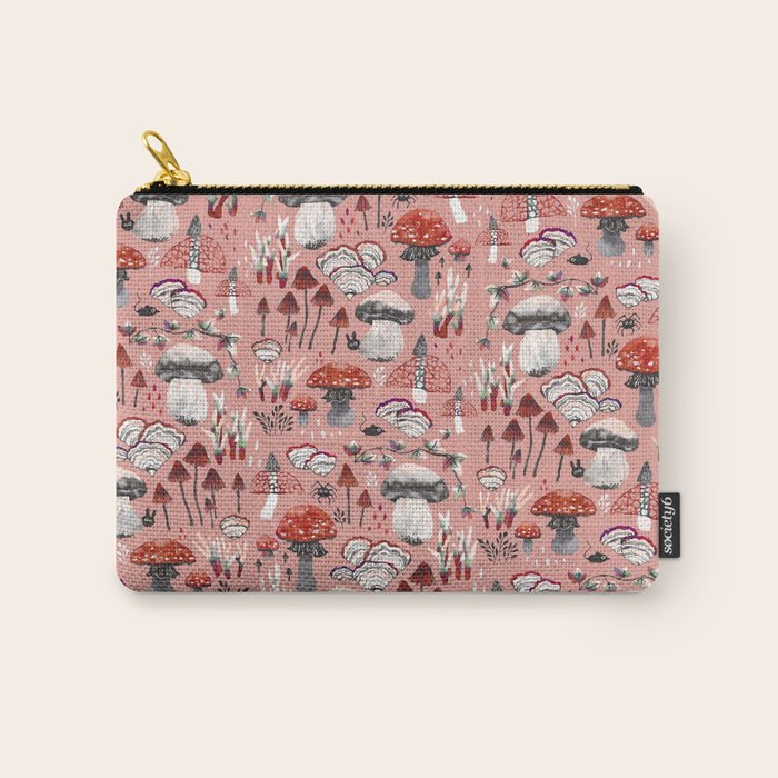 Fungi Farmer Land (Mushroom Land) - RED Carry All Pouch Gallery Image 1