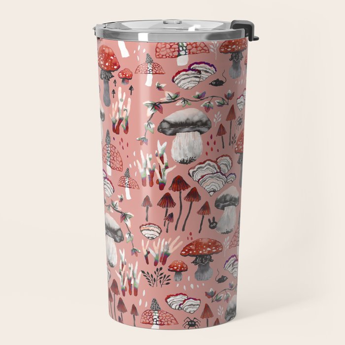 Fungi Farmer Land (Mushroom Land) - RED Travel Mug Gallery Image 2