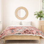 Fungi Farmer Land (Mushroom Land) - RED Duvet Cover Gallery Image 3