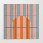 Striped Archway Bold Color Block Pattern in Pink, Orange, and Baby Blue Wood Wall Art Gallery Image 1