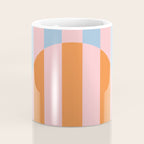 Striped Archway Bold Color Block Pattern in Pink, Orange, and Baby Blue Coffee Mug Gallery Image 4