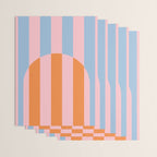 Striped Archway Bold Color Block Pattern in Pink, Orange, and Baby Blue Wrapping Paper Gallery Image 3