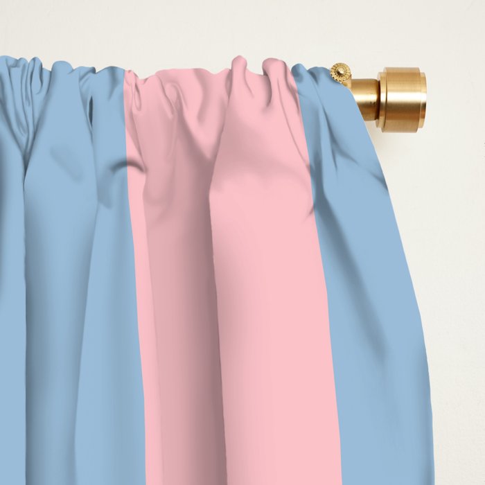 Striped Archway Bold Color Block Pattern in Pink, Orange, and Baby Blue Window Curtain Gallery Image 2