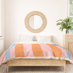 Striped Archway Bold Color Block Pattern in Pink, Orange, and Baby Blue Duvet Cover Gallery Image 3