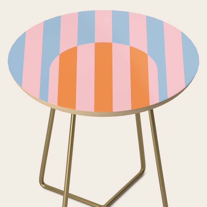 Striped Archway Bold Color Block Pattern in Pink, Orange, and Baby Blue Side Table Gallery Image 2