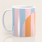 Striped Archway Bold Color Block Pattern in Pink, Orange, and Baby Blue Coffee Mug Gallery Image 3