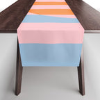 Striped Archway Bold Color Block Pattern in Pink, Orange, and Baby Blue Table Runner Gallery Image 1