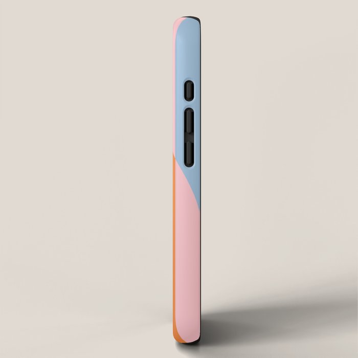 Striped Archway Bold Color Block Pattern in Pink, Orange, and Baby Blue iPhone Case Gallery Image 2